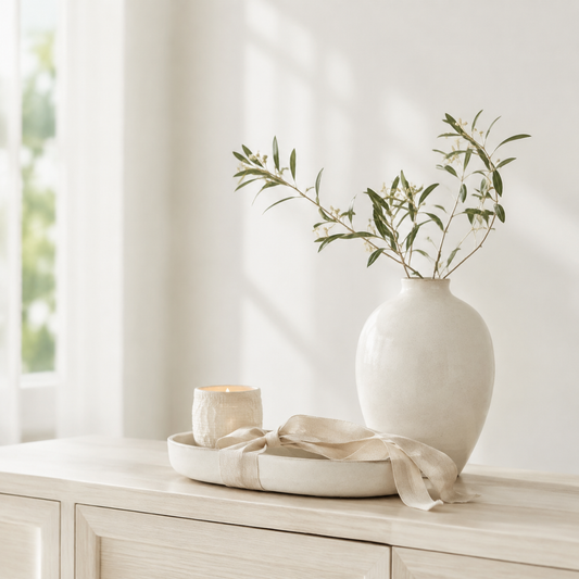 Minimal home decor gift arrangement for a housewarming