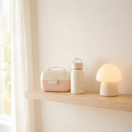 Kids lunch box bottle and night light accessories