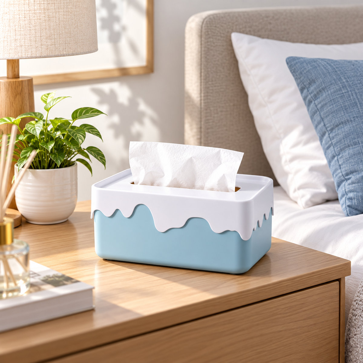 Ice Cream Drip Design Plastic Tissue Box – 19cm lifestyle