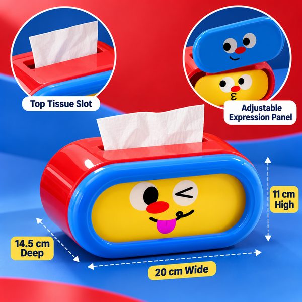 Adjustable Expression Cartoon Tissue Box – 20cm features