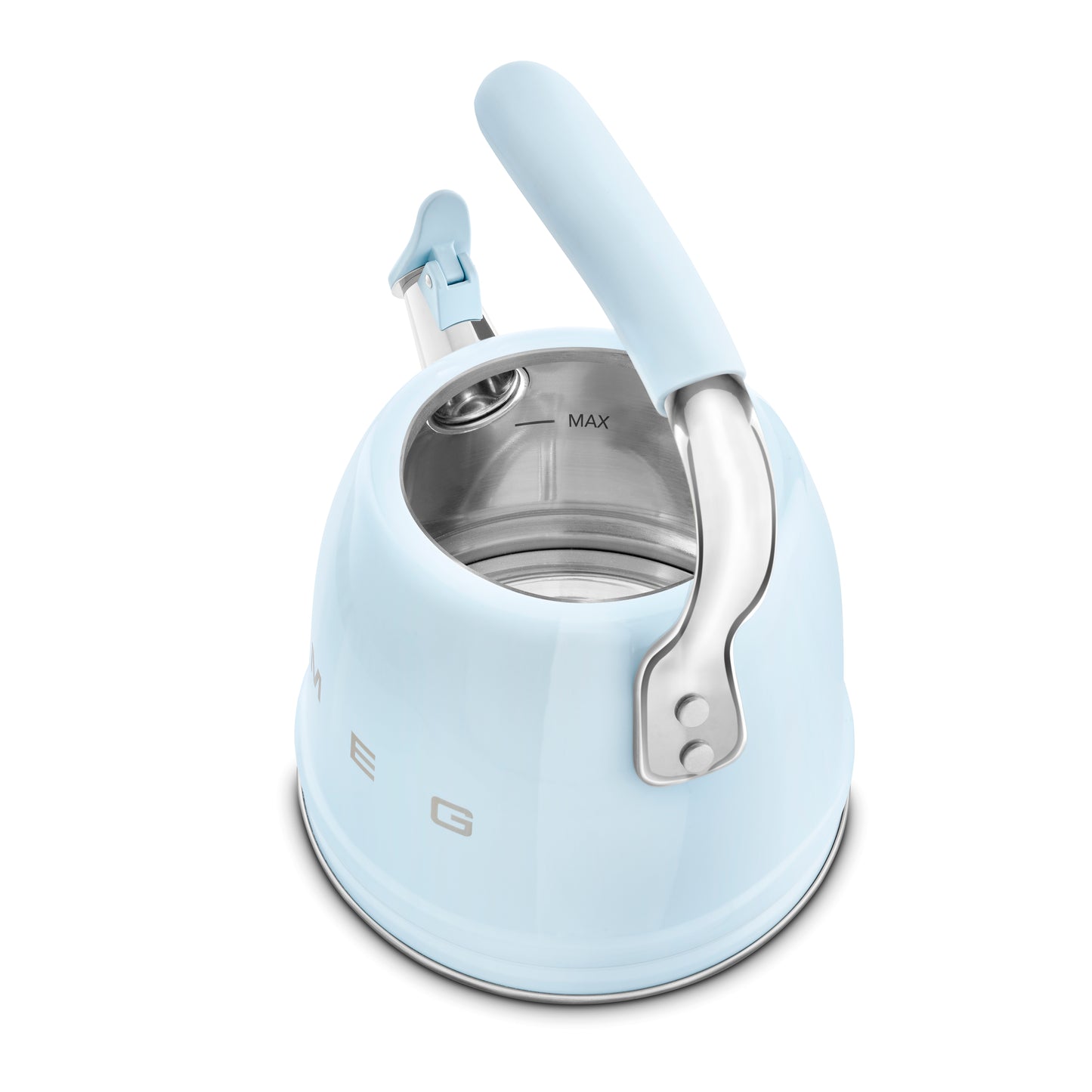 SMEG Retro Whistling Kettle – Pastel Blue Premium Stainless Steel Stovetop Tea Kettle