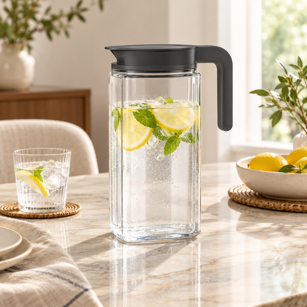 1.7L rectangular water pitcher with handle