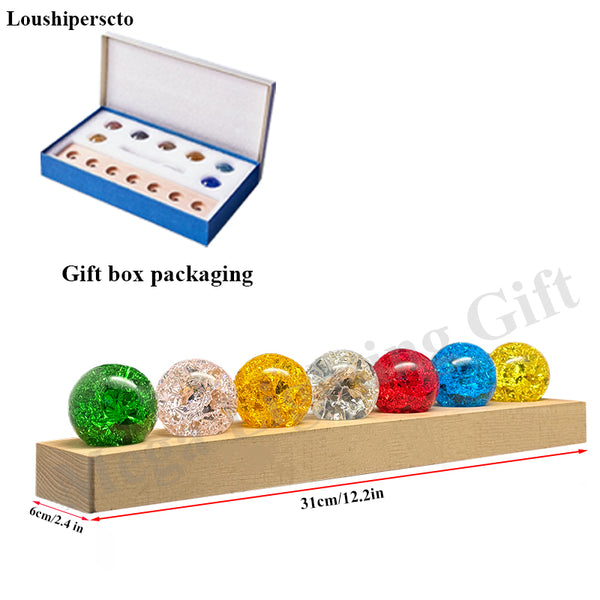 Luxury Crystal LED Globe Lamp – 7 Color Decorative Light on Wooden Base