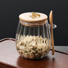Glass Storage Jar Set with Bamboo Lids & Spoons – Sugar, Coffee & Spice Containers
