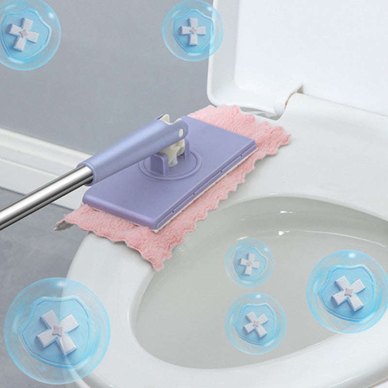 Flat Microfiber Floor Mop with Reusable Cleaning Pads – 360° Rotating Dust Mop for Hardwood, Tile & Laminate Floors