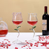 Luxury Rose Wine Glass – Elegant Tulip-Shaped Crystal Goblet with Leaf Stem