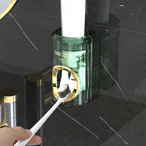 Luxury Automatic Toothpaste Dispenser – Wall Mounted Acrylic Brush Holder