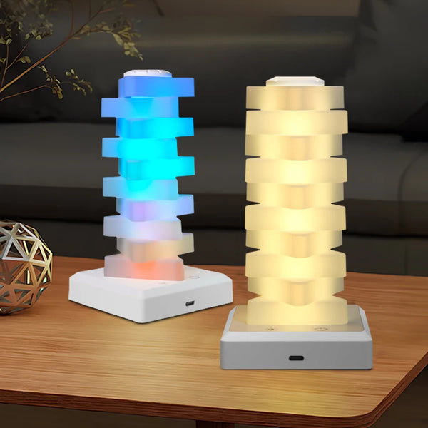 Luxury RGB Modular Ambient Desk Lamp – USB Rechargeable, Multi-Color Mood Light