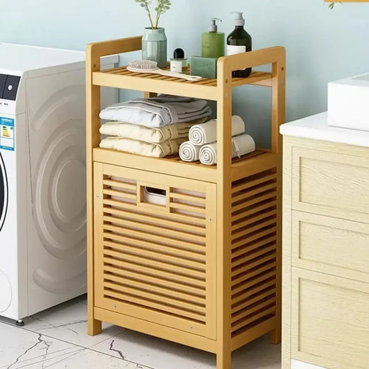 Luxury Rattan Tilt-Out Laundry Hamper with Dual Compartments