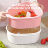 Hands-Free Fruit and Vegetable Washer with Manual Crank – Automatic Spin Cleaning Bowl for Kitchen
