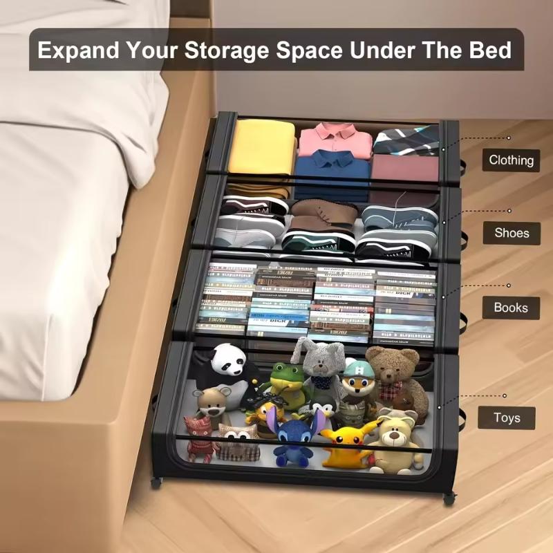 Premium Under Bed Storage Box with Wheels – Large Capacity Dustproof Organizer