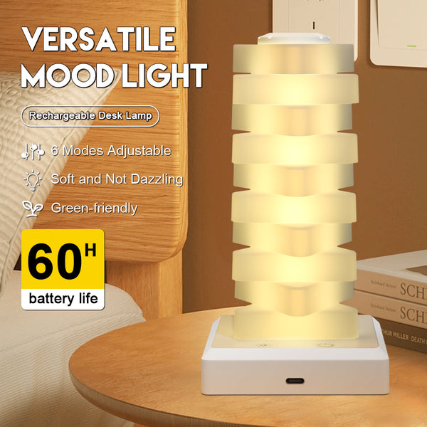 Luxury RGB Modular Ambient Desk Lamp – USB Rechargeable, Multi-Color Mood Light