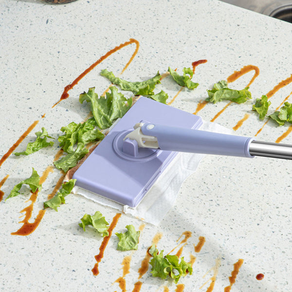 Flat Microfiber Floor Mop with Reusable Cleaning Pads – 360° Rotating Dust Mop for Hardwood, Tile & Laminate Floors