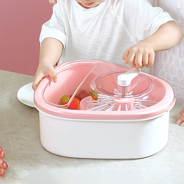 Hands-Free Fruit and Vegetable Washer with Manual Crank – Automatic Spin Cleaning Bowl for Kitchen