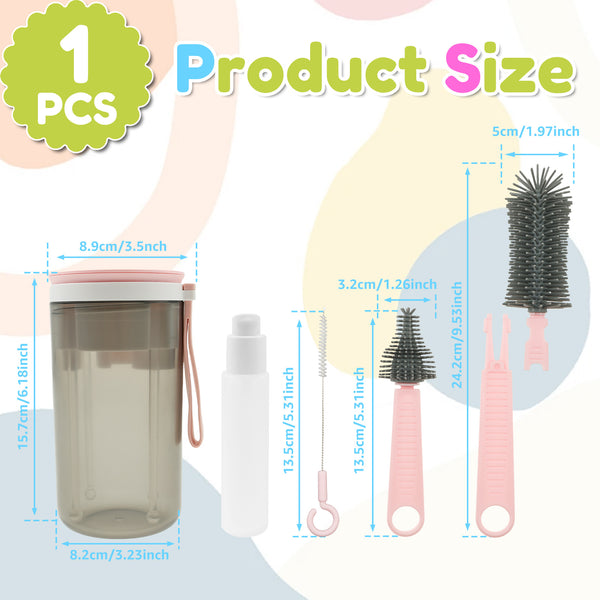 Multi-Functional Baby Bottle Cleaner Kit – Bottle, Nipple & Straw Brushes