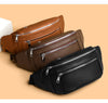 Luxury Multi-Zip Leather Crossbody Waist Bag — Premium Everyday Travel Sling