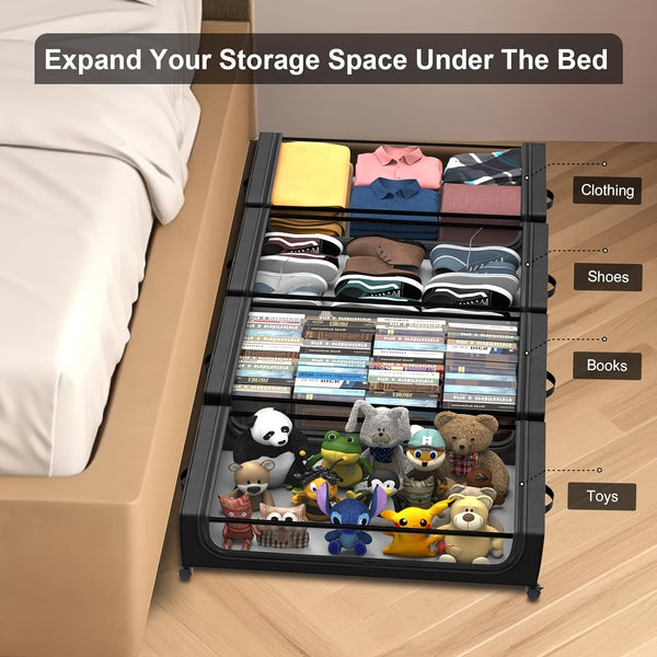 Premium Under Bed Storage Box with Wheels – Large Capacity Dustproof Organizer