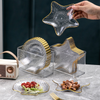 Gold-Trimmed Glass Star-Shaped Serving Dishes Set 8pcs