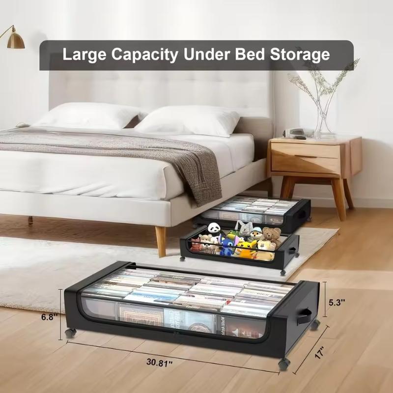 Premium Under Bed Storage Box with Wheels – Large Capacity Dustproof Organizer