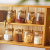 Glass Storage Jar Set with Bamboo Lids & Spoons – Sugar, Coffee & Spice Containers