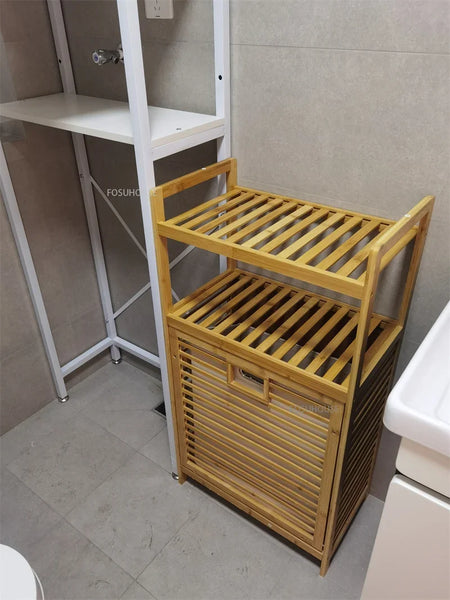 Luxury Rattan Tilt-Out Laundry Hamper with Dual Compartments
