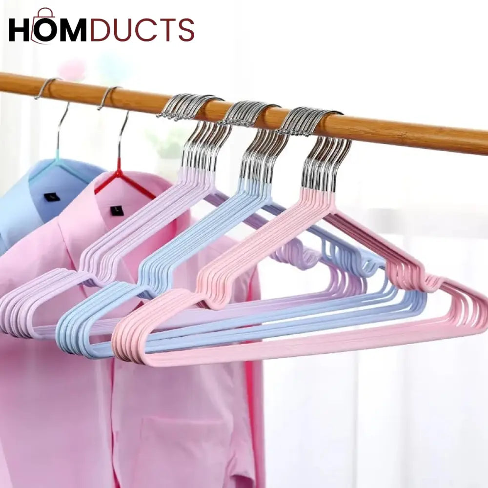 10Pcs Nonslip Metal Clothes Hanger