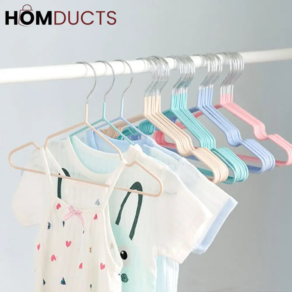 10Pcs Nonslip Metal Clothes Hanger