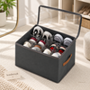 12-grid foldable shoe storage box with transparent zippered lid