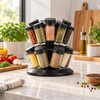 12 piece rotating glass spice jar set