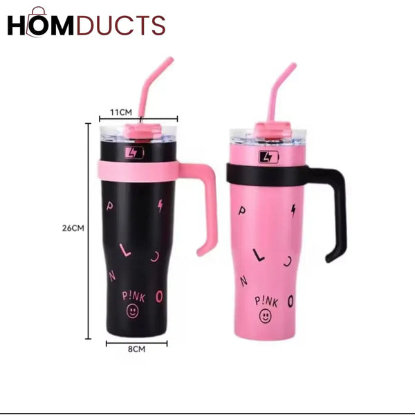 1200ml Stainless Steel Insulated Tumbler with Steel Straw | Large Capacity Water Bottle for Travel