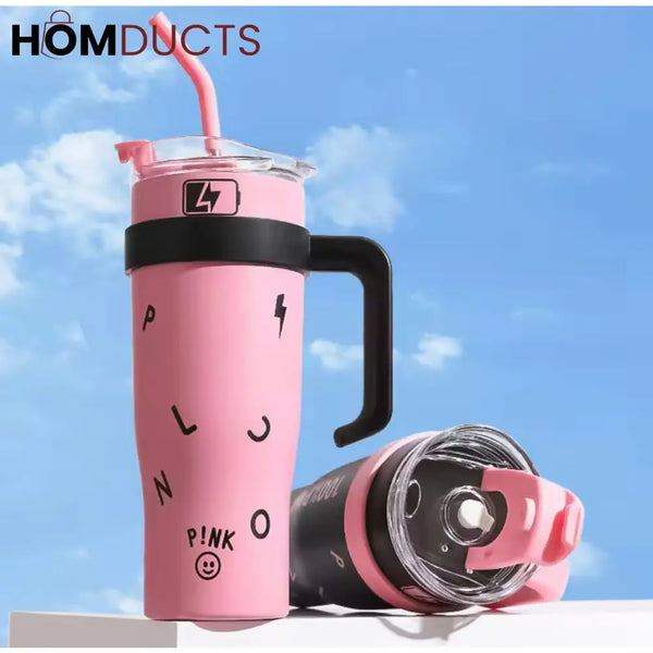 1200ml Stainless Steel Insulated Tumbler with Steel Straw | Large Capacity Water Bottle for Travel