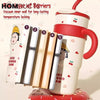 1200ml Stainless Steel Tumbler Mug with Straw Handle - Large Water Bottle