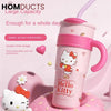 1200ml Stainless Steel Tumbler Mug with Straw Handle - Large Water Bottle