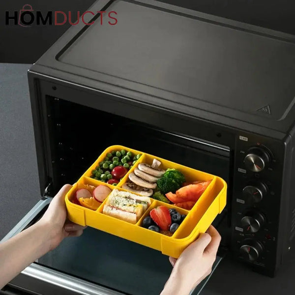 1300ML Portable Microwave Safe Lunch Box with Utensils & Sauce Container - Ideal for School & Office