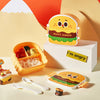 Cute Happy Burger Kids Lunch Box with Compartments, Spoon & Fork