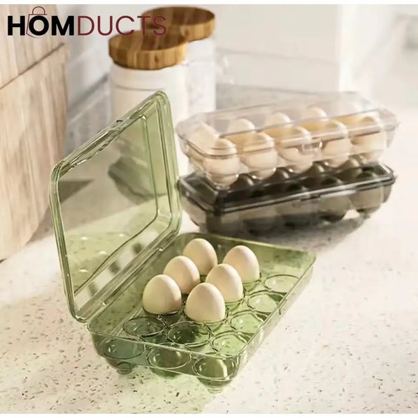 15-Grid Refrigerator Egg Organizer & Storage Tray - Durable Kitchen Egg Dispenser