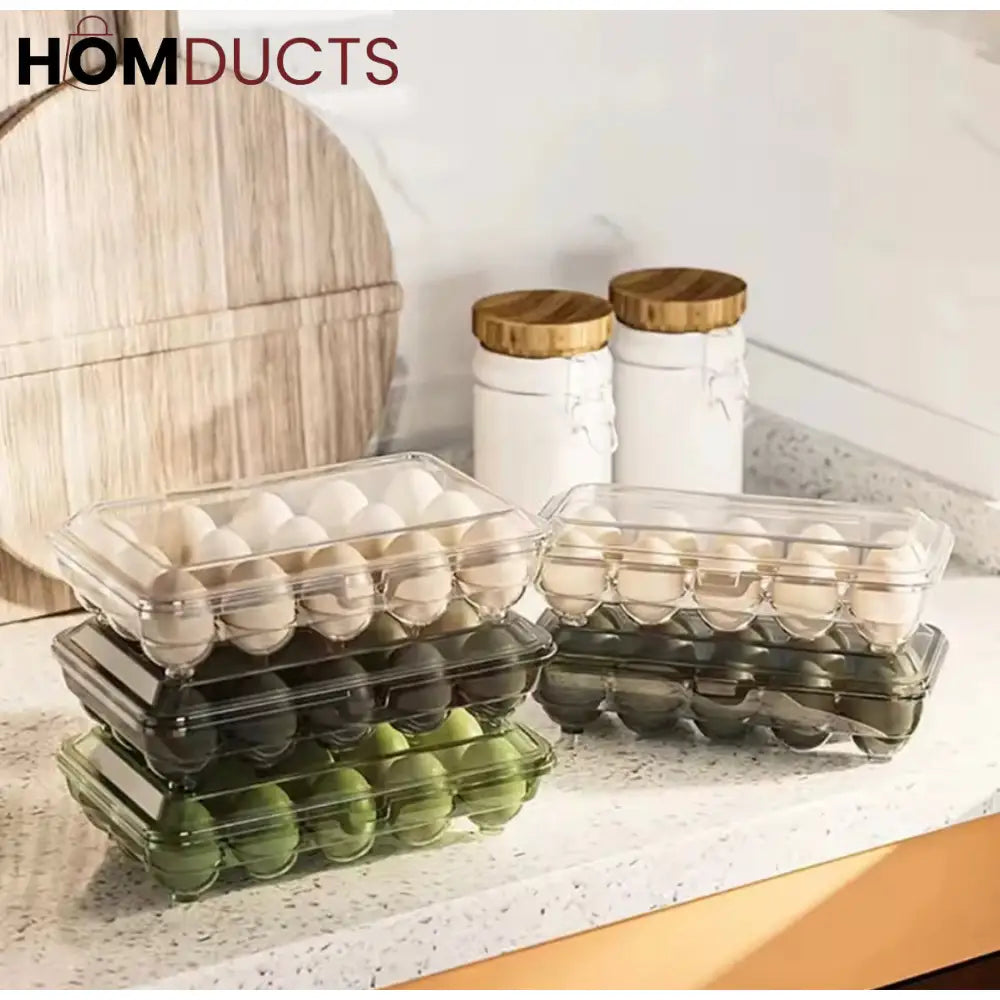 15-Grid Refrigerator Egg Organizer & Storage Tray - Durable Kitchen Egg Dispenser
