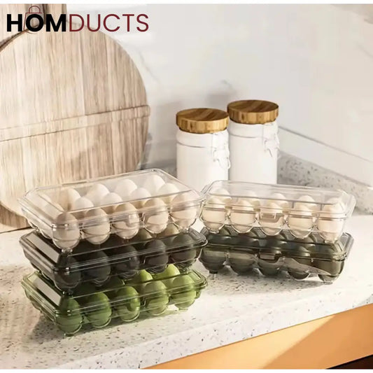 15-Grid Refrigerator Egg Organizer & Storage Tray - Durable Kitchen Egg Dispenser