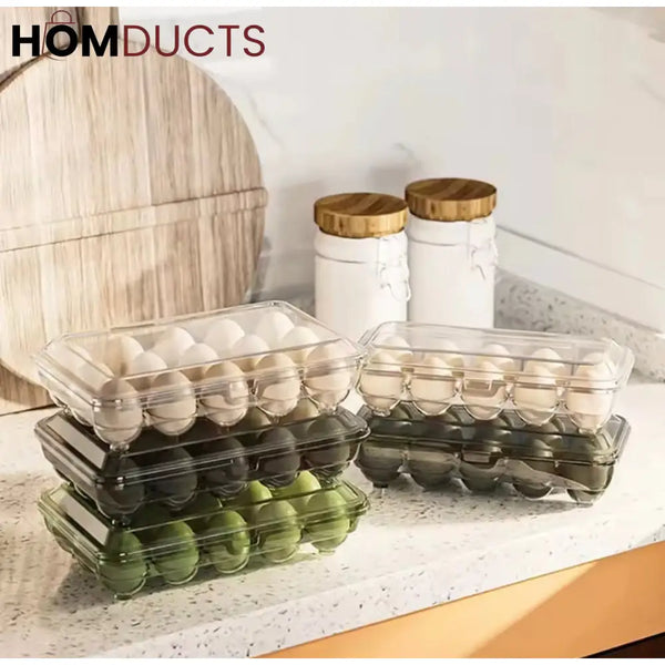 15-Grid Refrigerator Egg Organizer & Storage Tray - Durable Kitchen Egg Dispenser