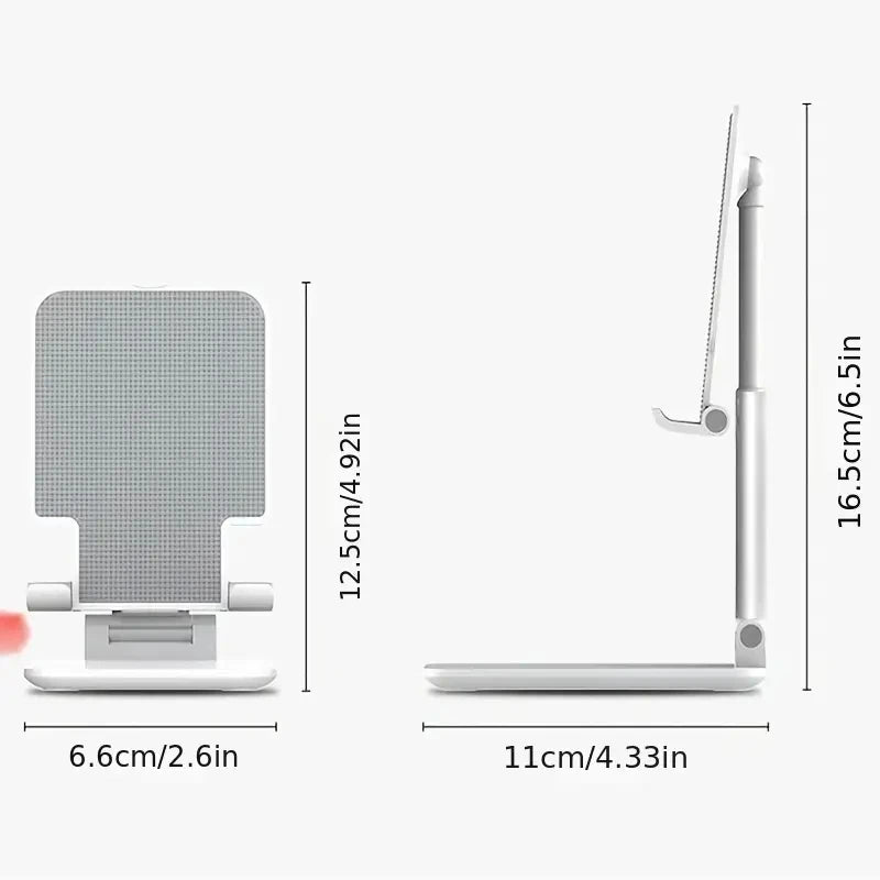 Adjustable Foldable Mobile Phone Stand – Height & Angle Adjustable Desktop Holder