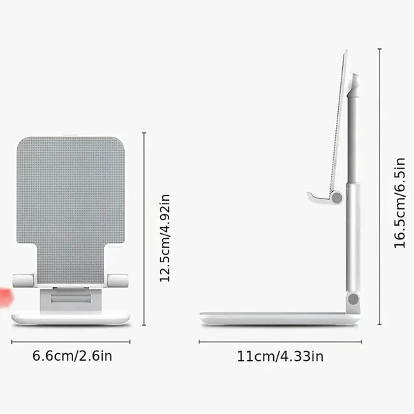 Adjustable Foldable Mobile Phone Stand – Height & Angle Adjustable Desktop Holder