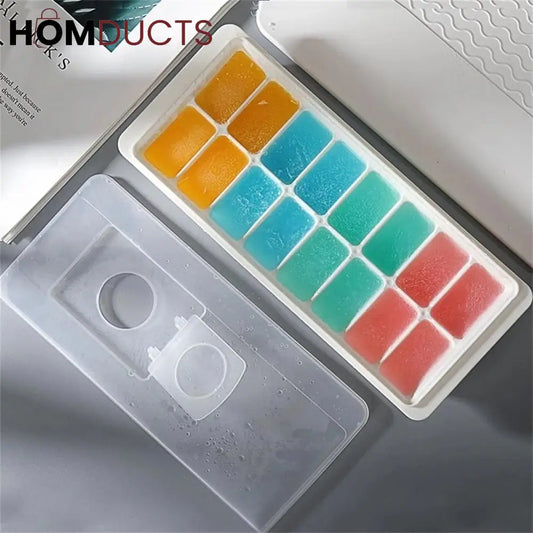 16Grid Silicone Ice Cube Tray With Convenient Water Filling System