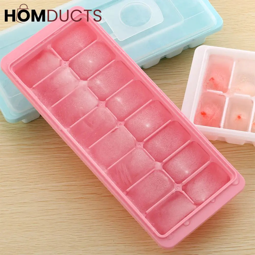 16Grid Silicone Ice Cube Tray With Convenient Water Filling System