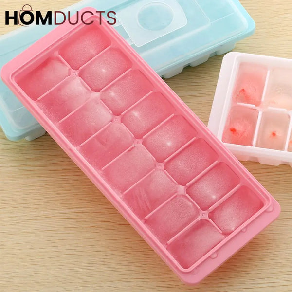 16Grid Silicone Ice Cube Tray With Convenient Water Filling System