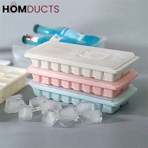 16Grid Silicone Ice Cube Tray With Convenient Water Filling System