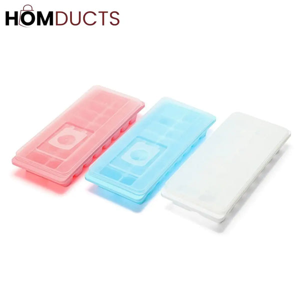 16Grid Silicone Ice Cube Tray With Convenient Water Filling System