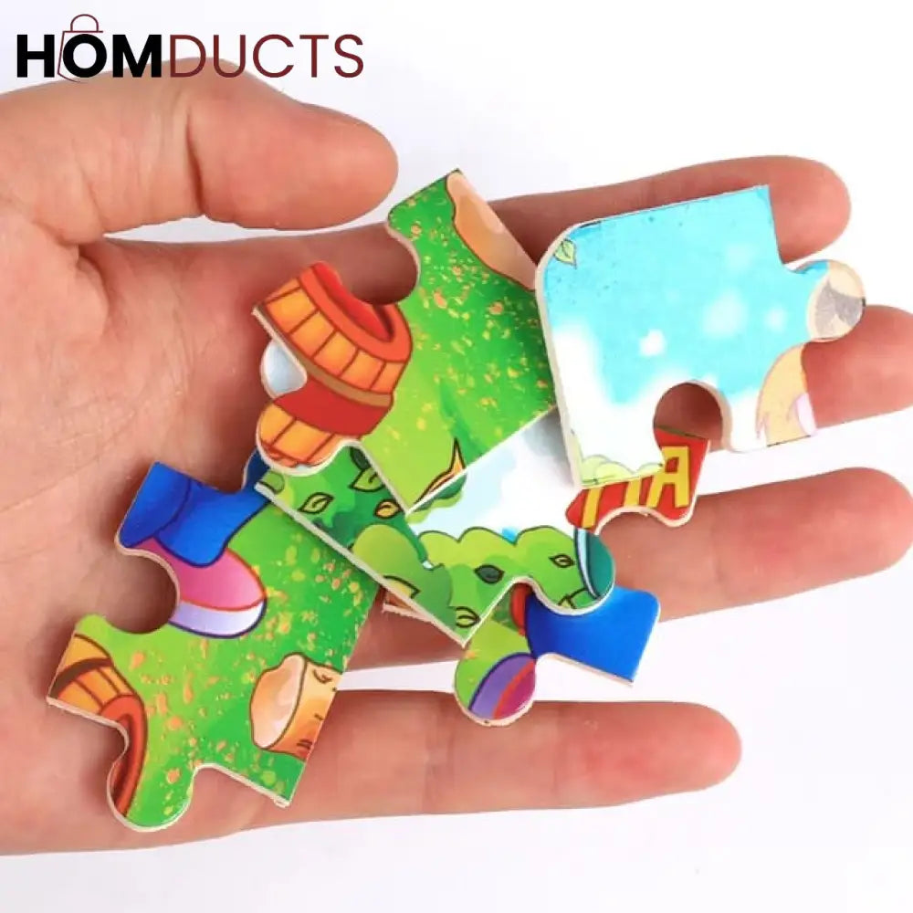 16Pcs 3D Colorful Wooden Puzzle Set