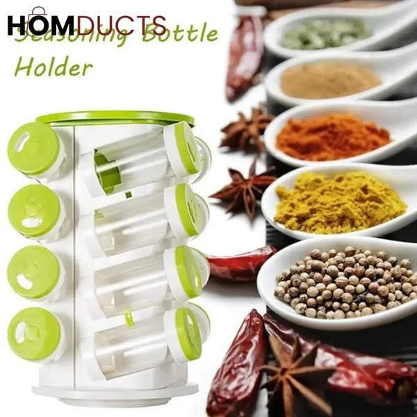 16Pcs Rotating Spice Rack