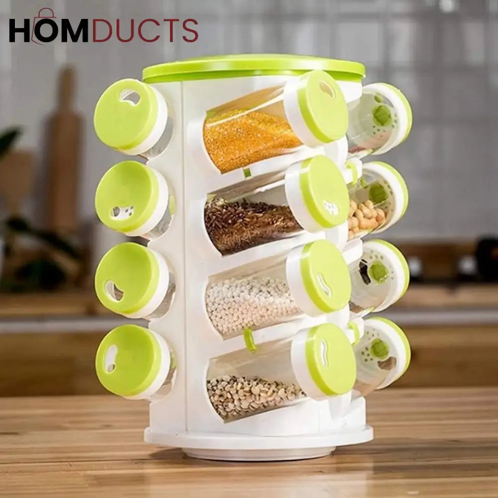 16Pcs Rotating Spice Rack