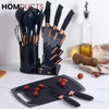 19 Pcs Utensil Set With Knife And Cutting Board